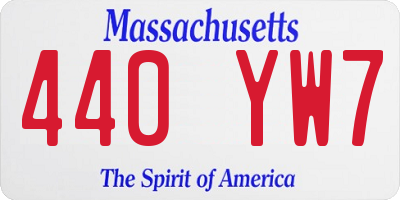 MA license plate 440YW7