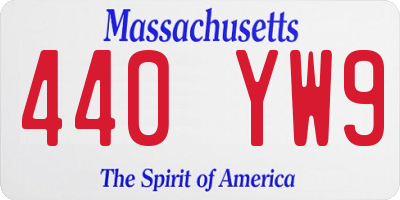 MA license plate 440YW9
