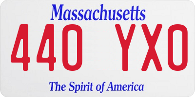 MA license plate 440YX0