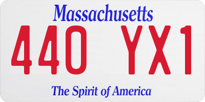 MA license plate 440YX1