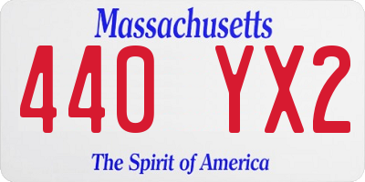 MA license plate 440YX2