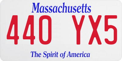 MA license plate 440YX5