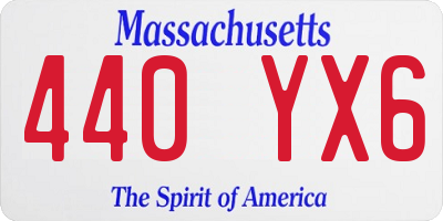 MA license plate 440YX6
