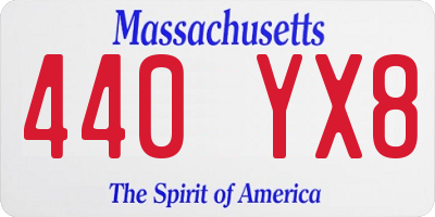 MA license plate 440YX8