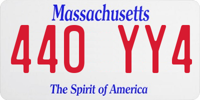 MA license plate 440YY4