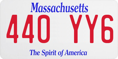 MA license plate 440YY6