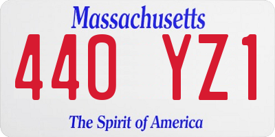 MA license plate 440YZ1