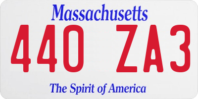 MA license plate 440ZA3