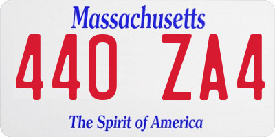 MA license plate 440ZA4