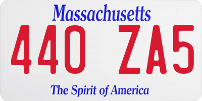 MA license plate 440ZA5