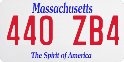 MA license plate 440ZB4