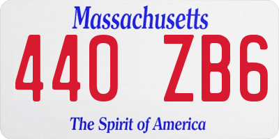MA license plate 440ZB6