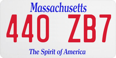 MA license plate 440ZB7