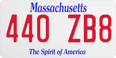 MA license plate 440ZB8