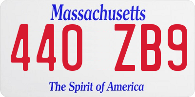 MA license plate 440ZB9