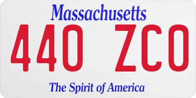 MA license plate 440ZC0