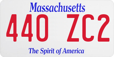 MA license plate 440ZC2