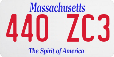 MA license plate 440ZC3