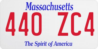 MA license plate 440ZC4