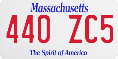 MA license plate 440ZC5