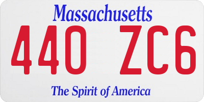 MA license plate 440ZC6