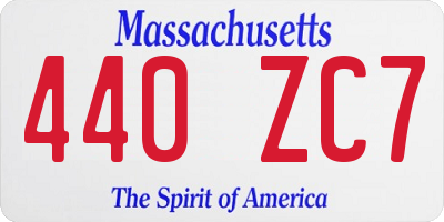 MA license plate 440ZC7