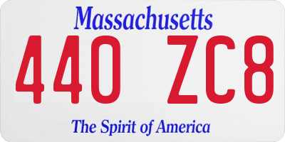 MA license plate 440ZC8