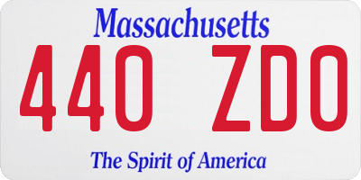 MA license plate 440ZD0