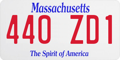 MA license plate 440ZD1