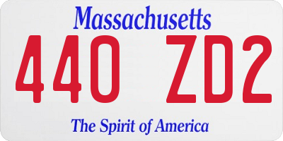 MA license plate 440ZD2