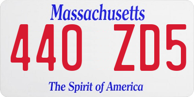 MA license plate 440ZD5