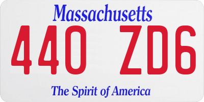 MA license plate 440ZD6
