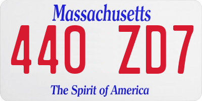 MA license plate 440ZD7