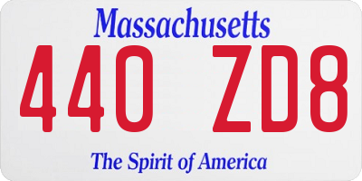 MA license plate 440ZD8