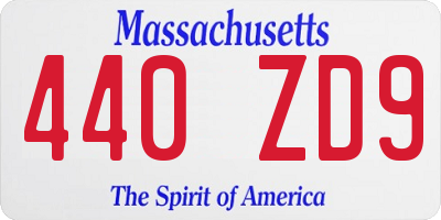 MA license plate 440ZD9