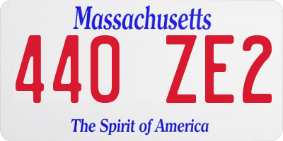 MA license plate 440ZE2