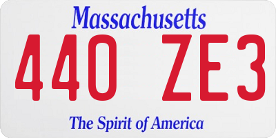 MA license plate 440ZE3