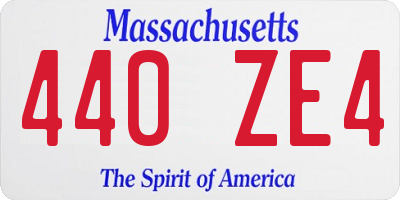 MA license plate 440ZE4