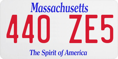 MA license plate 440ZE5