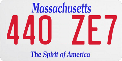 MA license plate 440ZE7
