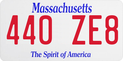 MA license plate 440ZE8