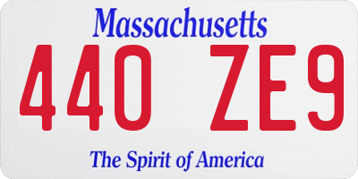 MA license plate 440ZE9
