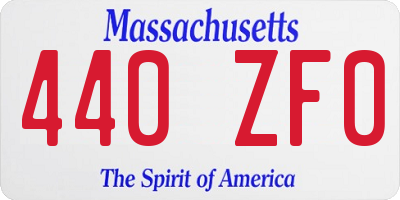 MA license plate 440ZF0