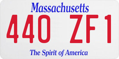 MA license plate 440ZF1