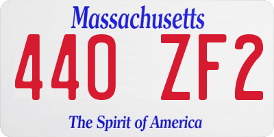 MA license plate 440ZF2