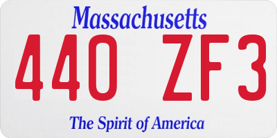 MA license plate 440ZF3