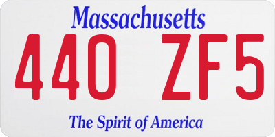 MA license plate 440ZF5