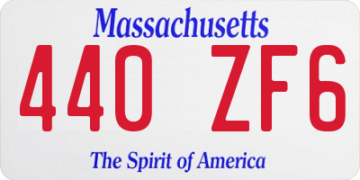 MA license plate 440ZF6