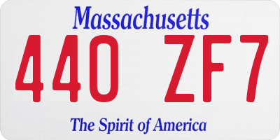 MA license plate 440ZF7