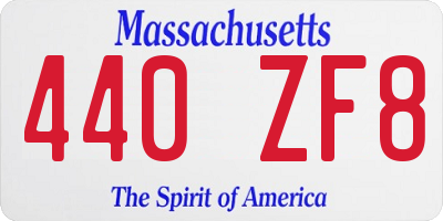 MA license plate 440ZF8
